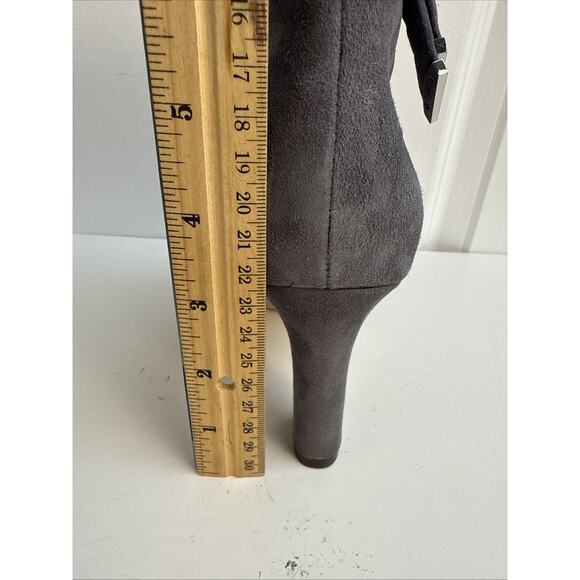 Lauren By Ralph Lauren Brin Gray Suede Ankle Boots Heels Size 8 B NWB - Picture 5 of 11